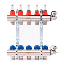Коллекторная группа из латуни с расходомерами и термостатическими вентилями Uni-Fitt (Юнифит)